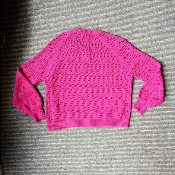 Sezane pink capucine knit cardigan SZ MED 100% organic cotton - Picture 10 of 13